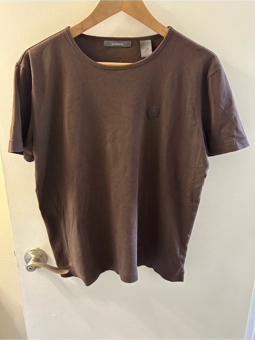 Women’s Brown Short Sleeve Crew Neck Tee